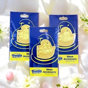 3 PEEPS Official Merchandise Yellow Chick Lace Shoe Accessory EASTER One Size